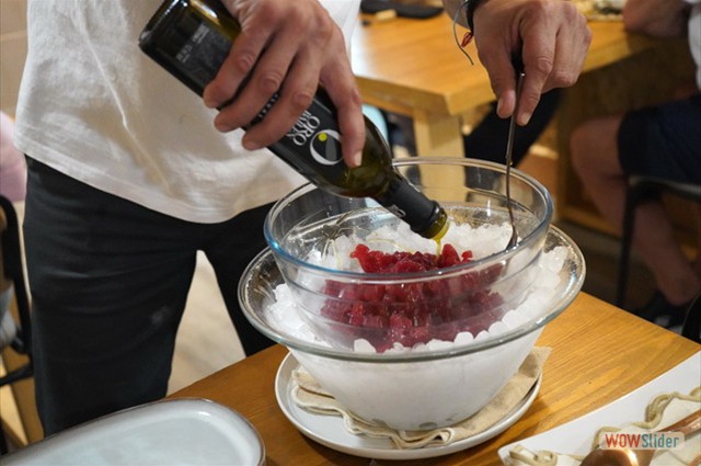 Preparando el tartar